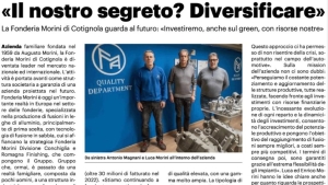 The Italian newspaper &quot;Il resto del carlino&quot; has dedicated an article to Fonderia Morini